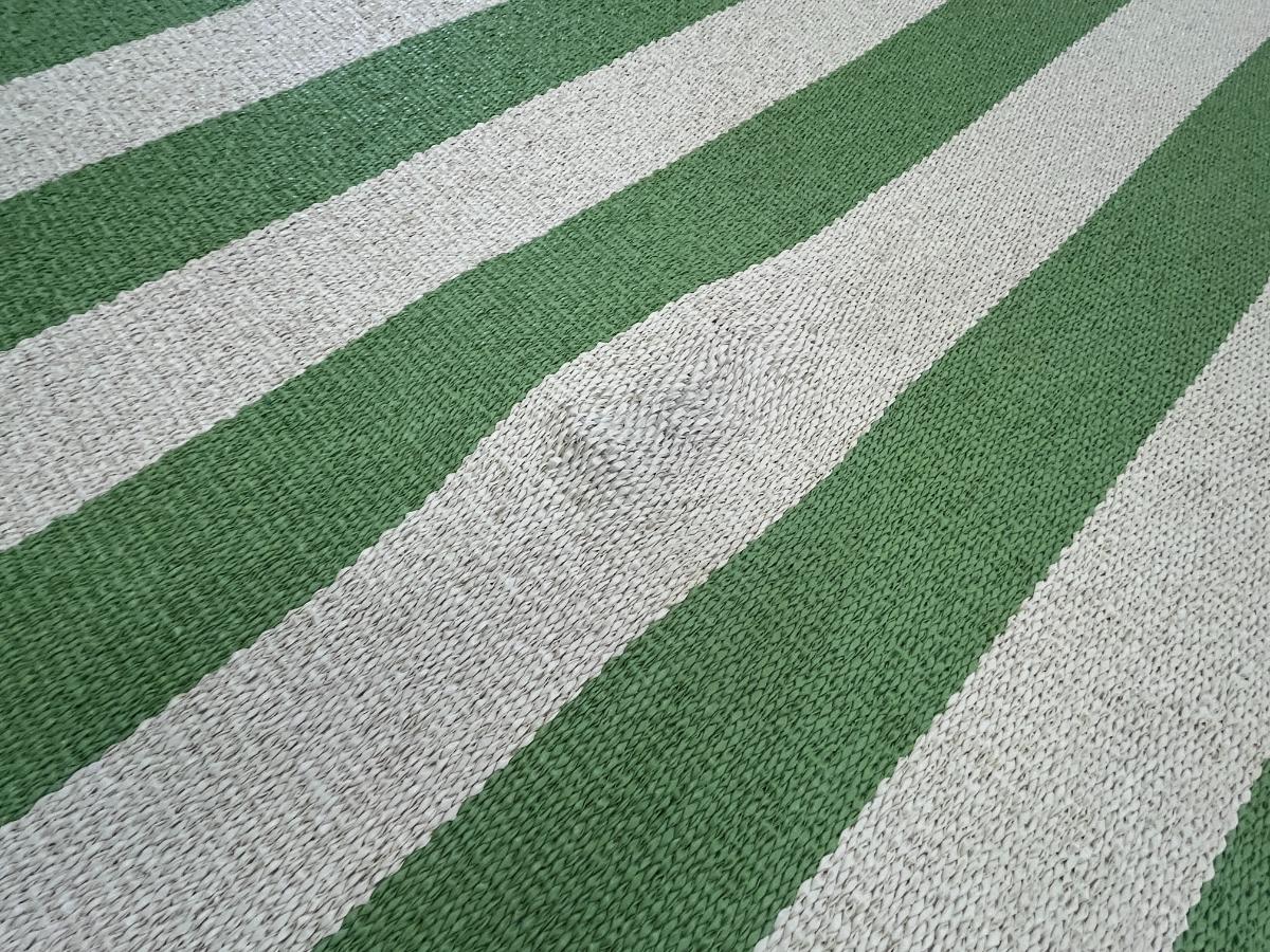 10 x 11 Green & White Striped All-Weather Rug