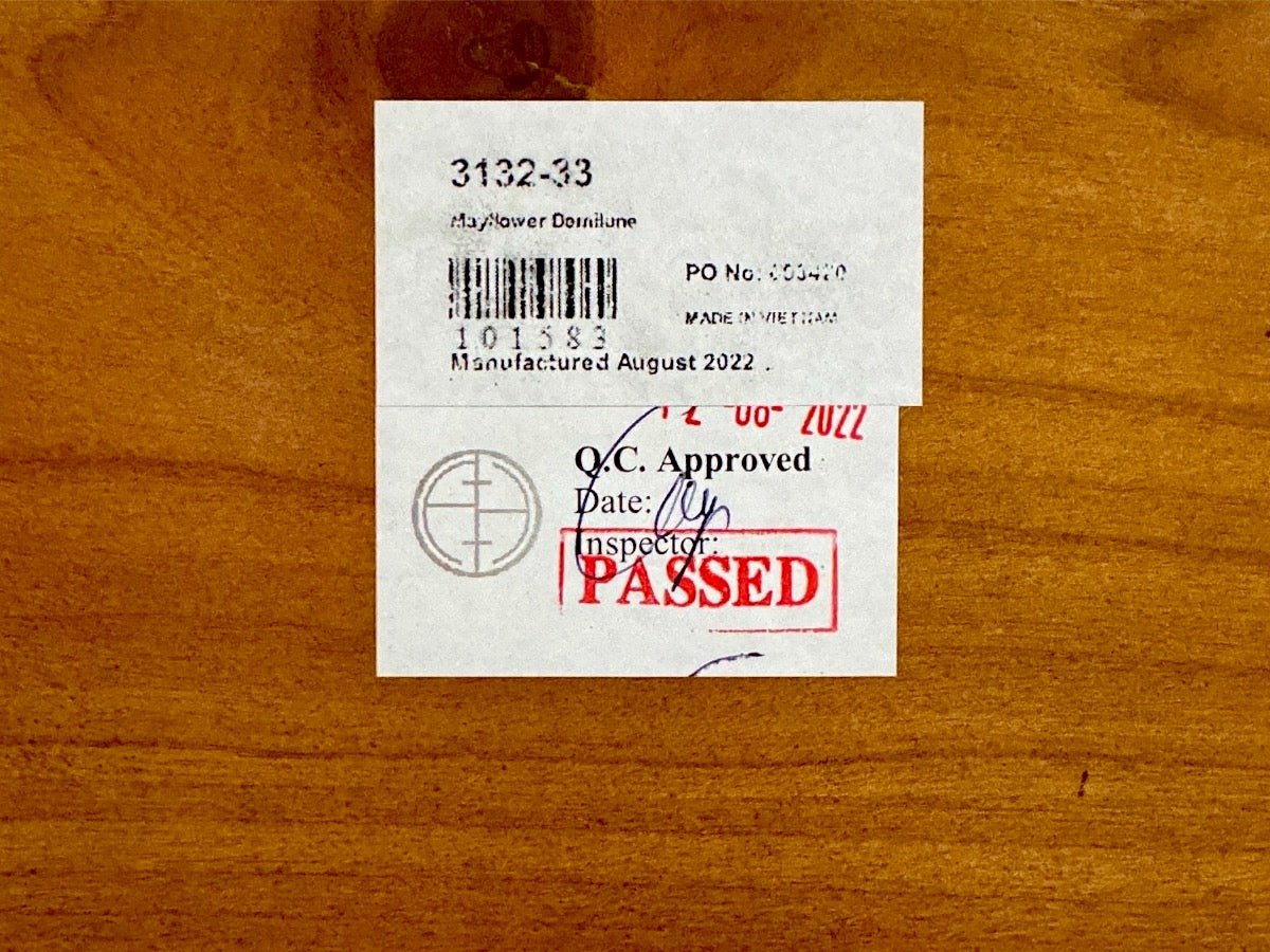 Mayflower Burlwood Demilune Table