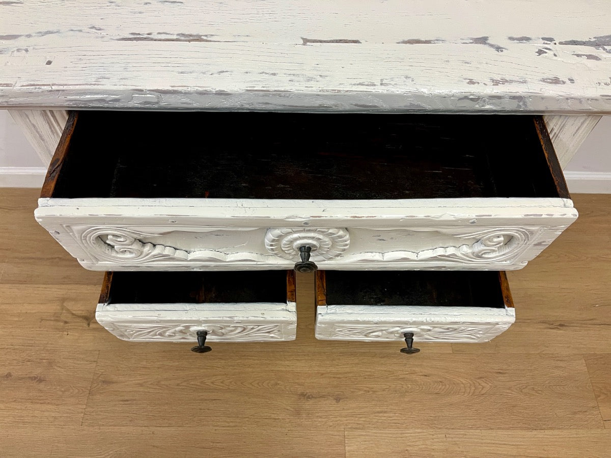 Vintage Whitewashed Chinese Altar Table