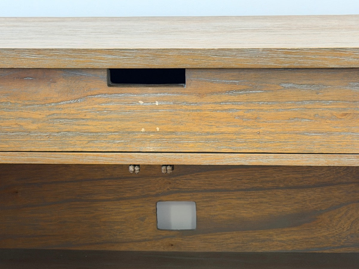 Cerused Wood & Cane 4 Door Cabinet