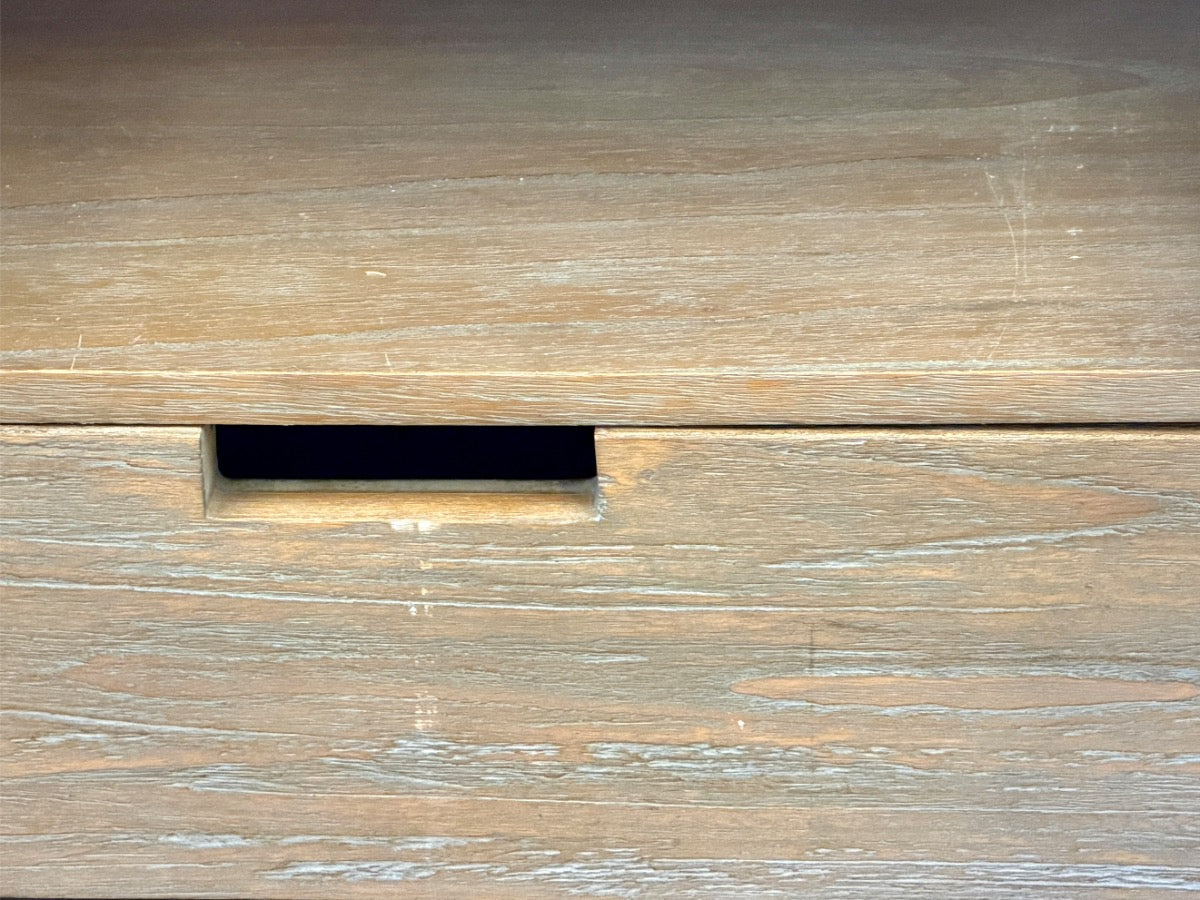 Cerused Wood & Cane 4 Door Cabinet