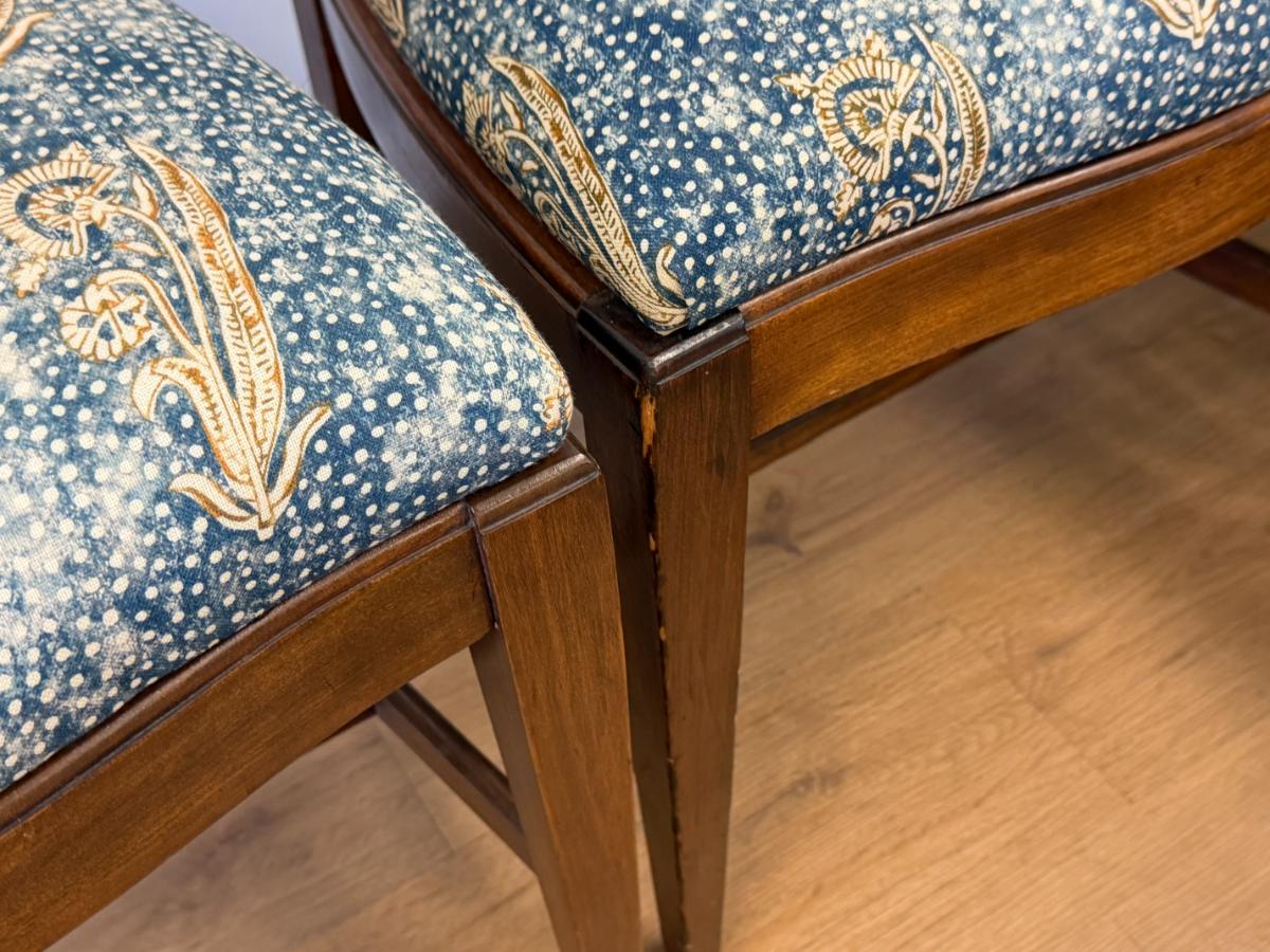 Vintage Hepplewhite Style Shield Back Dining Chairs, Set of 8