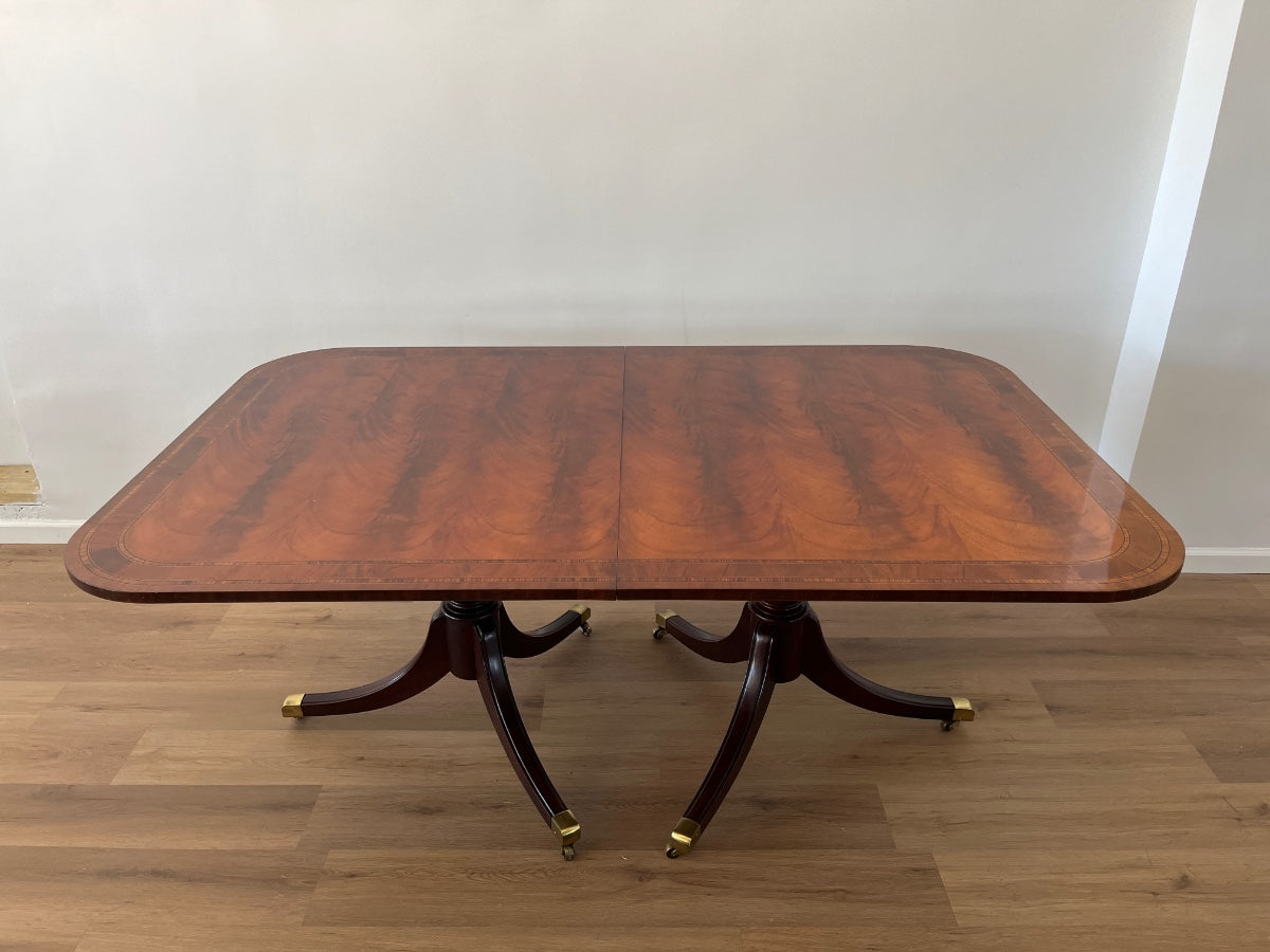 Hickory Chair Double Pedestal Mahogany Dining Table
