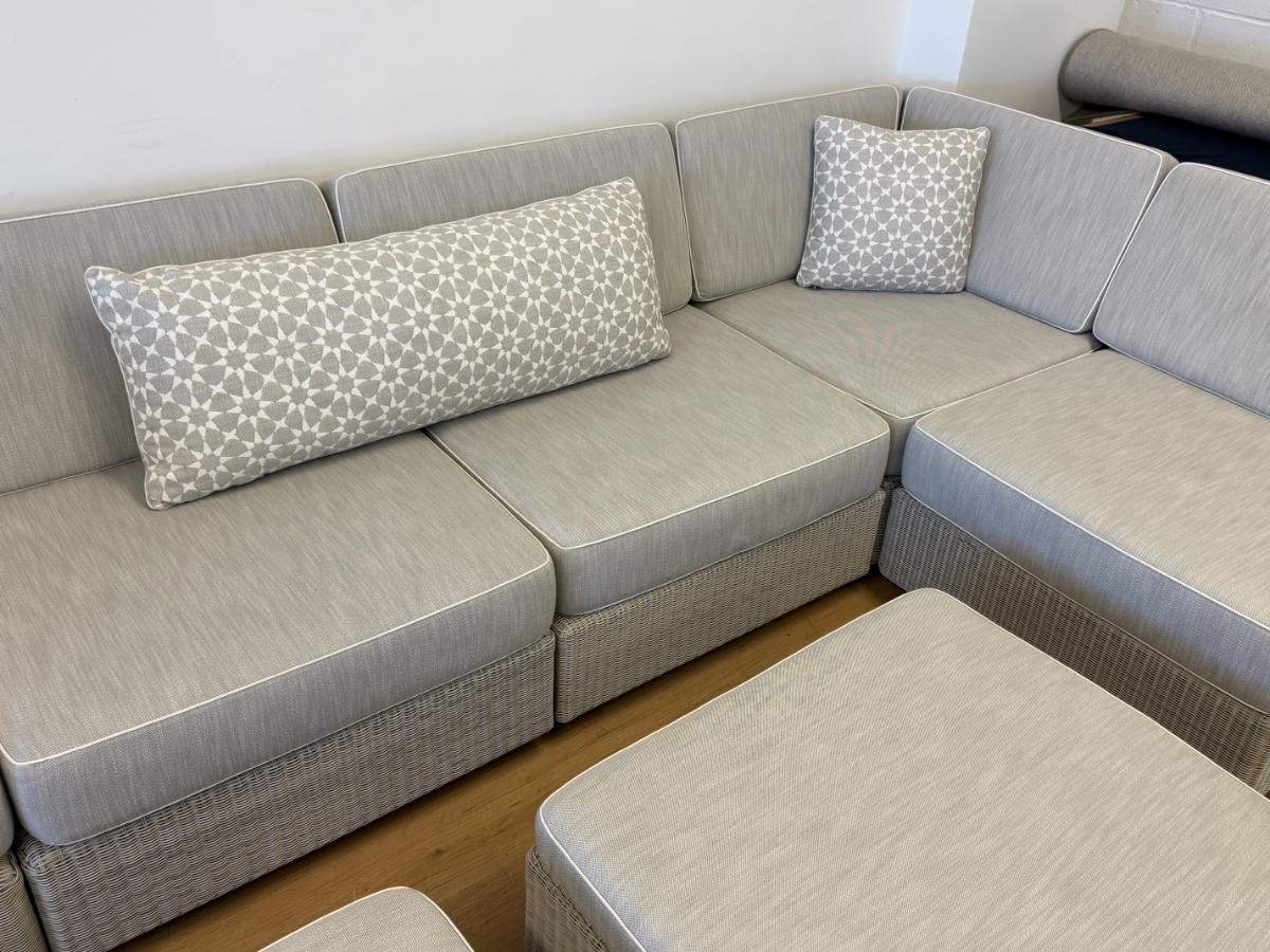 Kingsley Bate Westport Outdoor Sectional and Ottomans