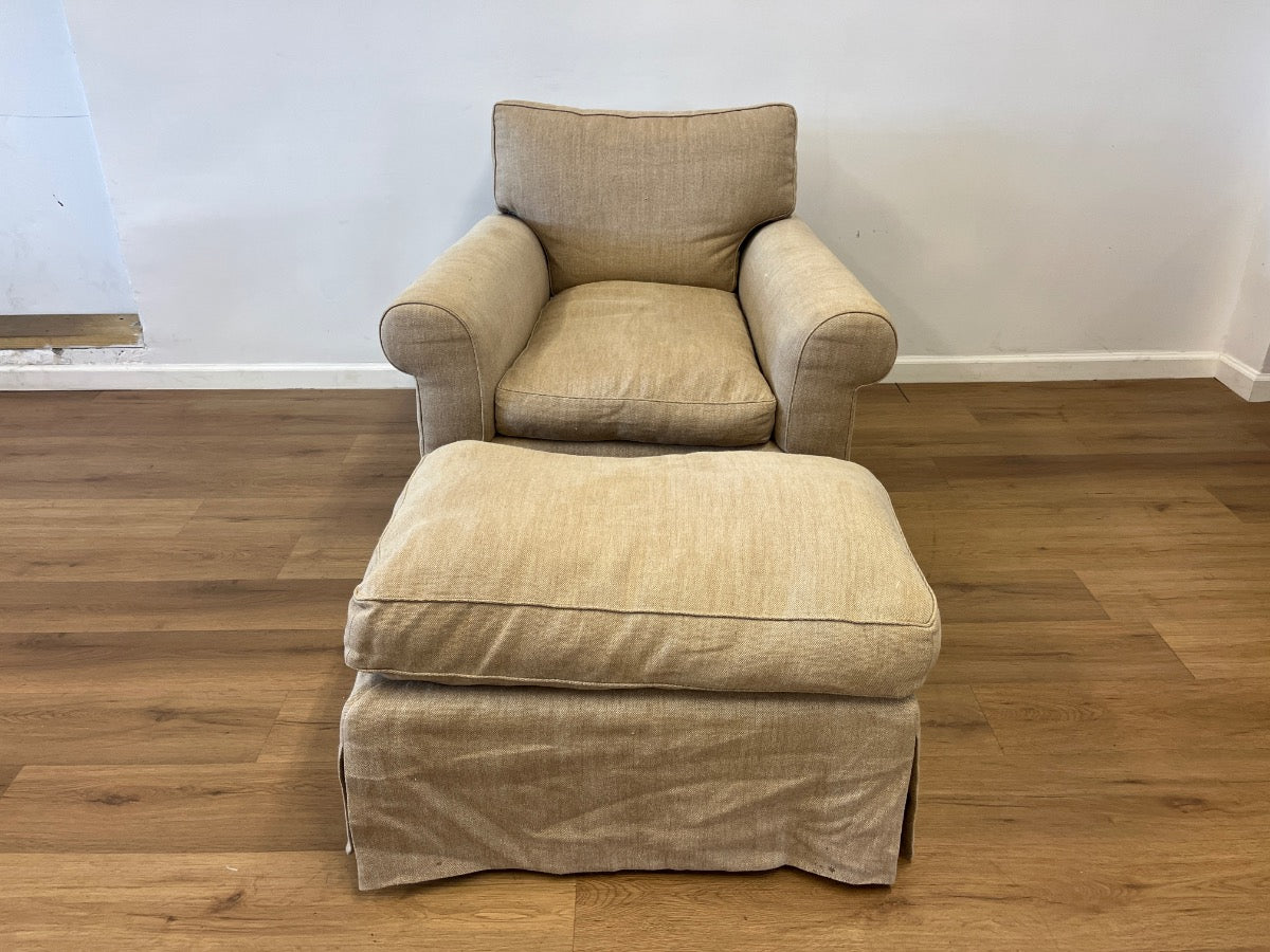 Jonas Upholstery Armchair and Ottoman