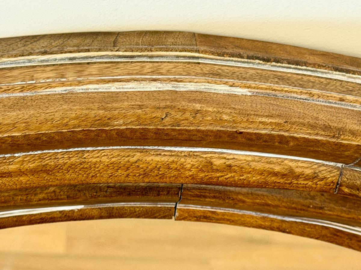 Large Round Wooden Mirror