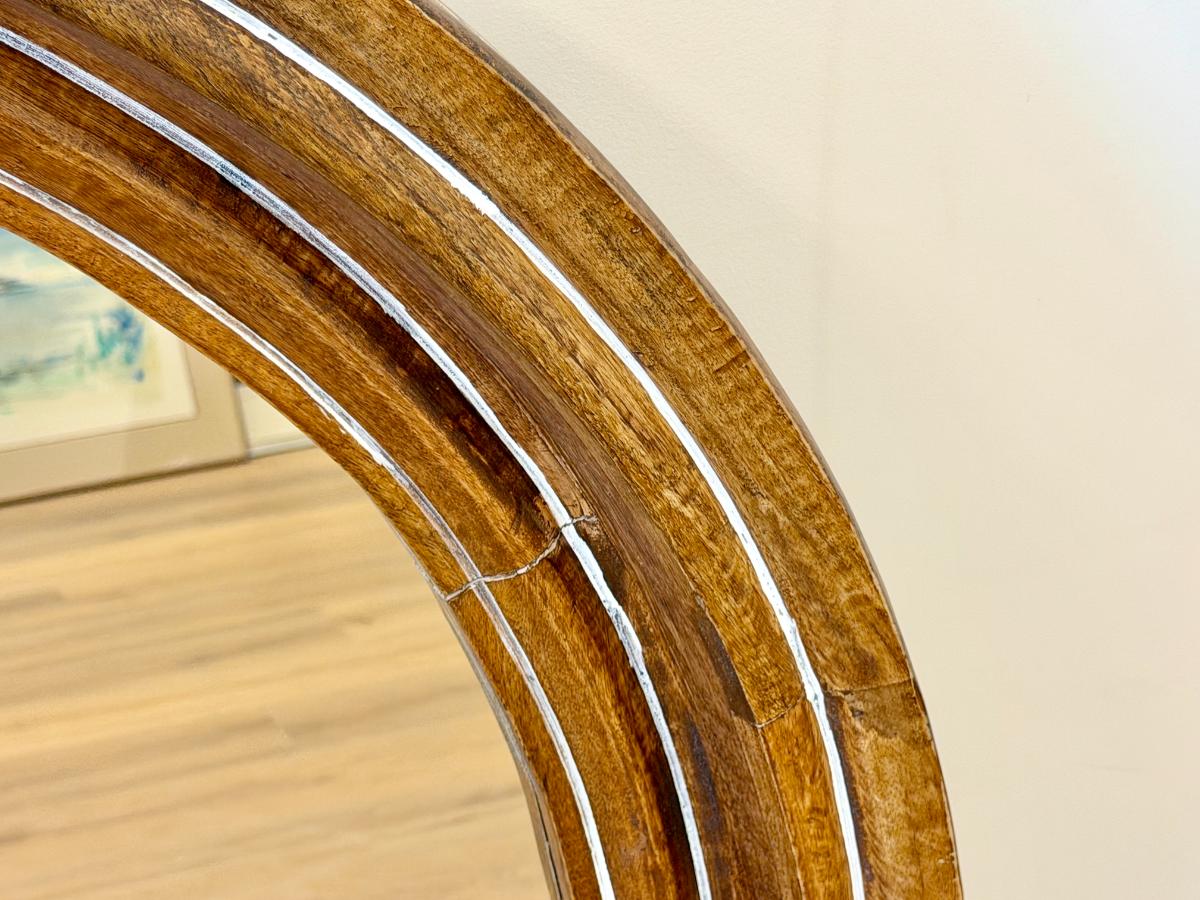 Large Round Wooden Mirror