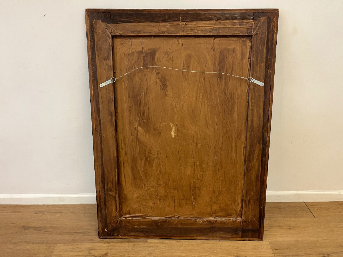 Antique Dutch Ebonized Ripple Framed Mirror