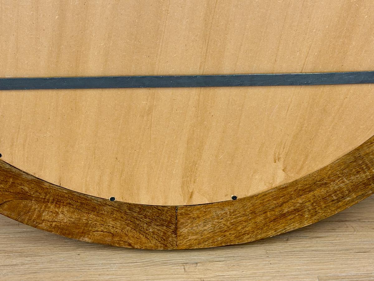 Large Round Wooden Mirror