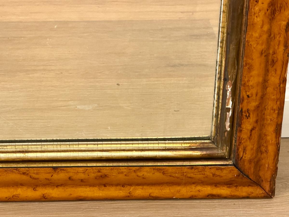 Antique Burlwood & Gilded Mirror