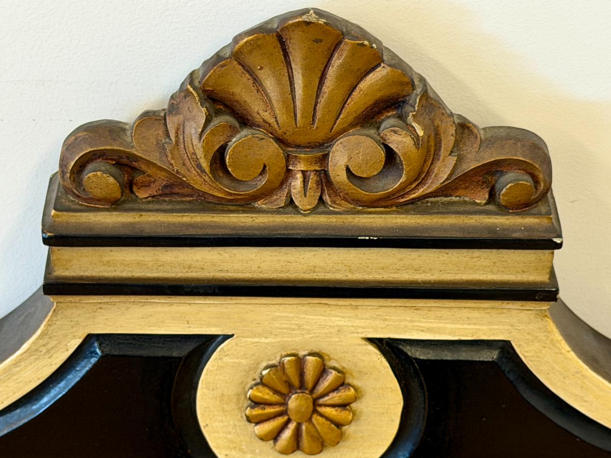 Gilded & Black Arched Mirror