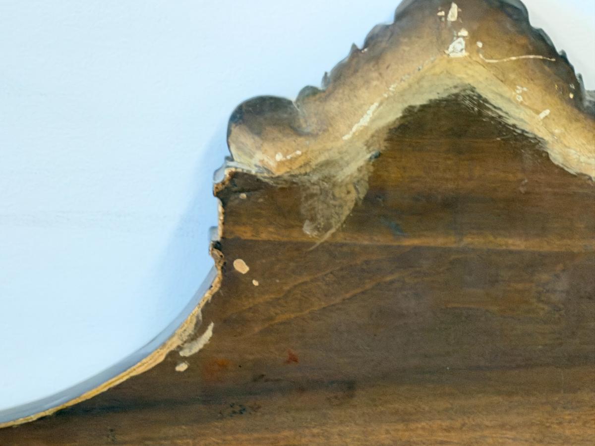 Gilded & Black Arched Mirror