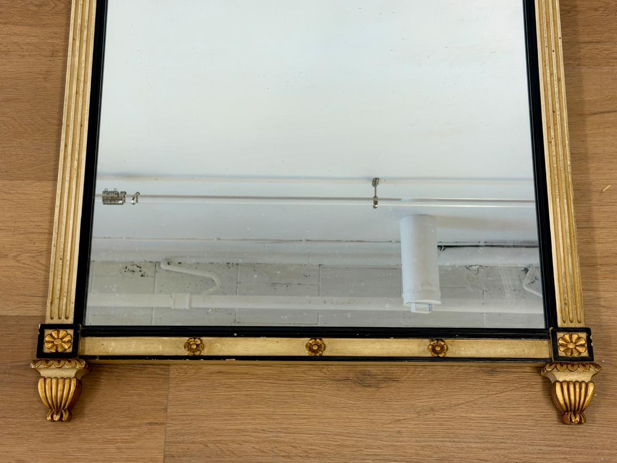 Gilded & Black Arched Mirror