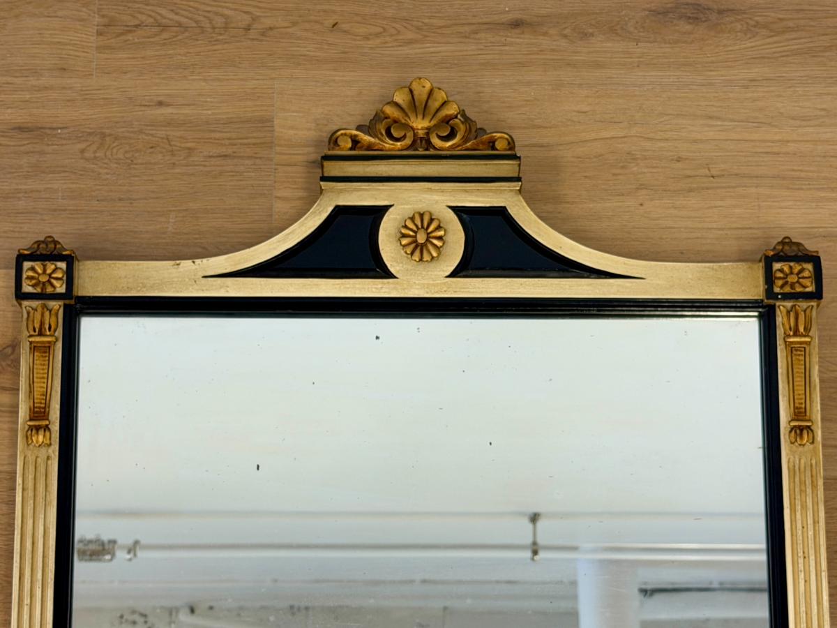 Gilded & Black Arched Mirror