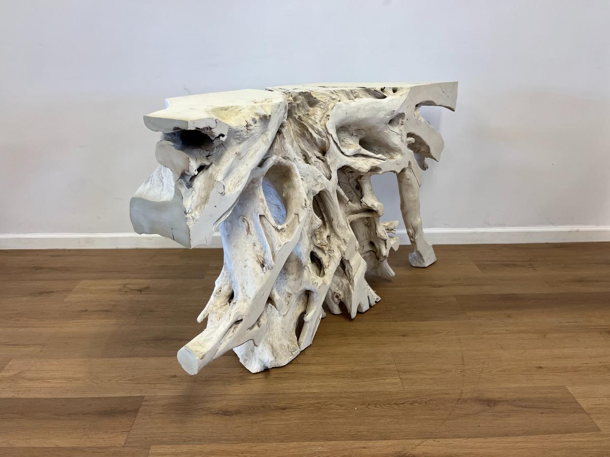 Phillips Collection Teak Root Bleached Console Table
