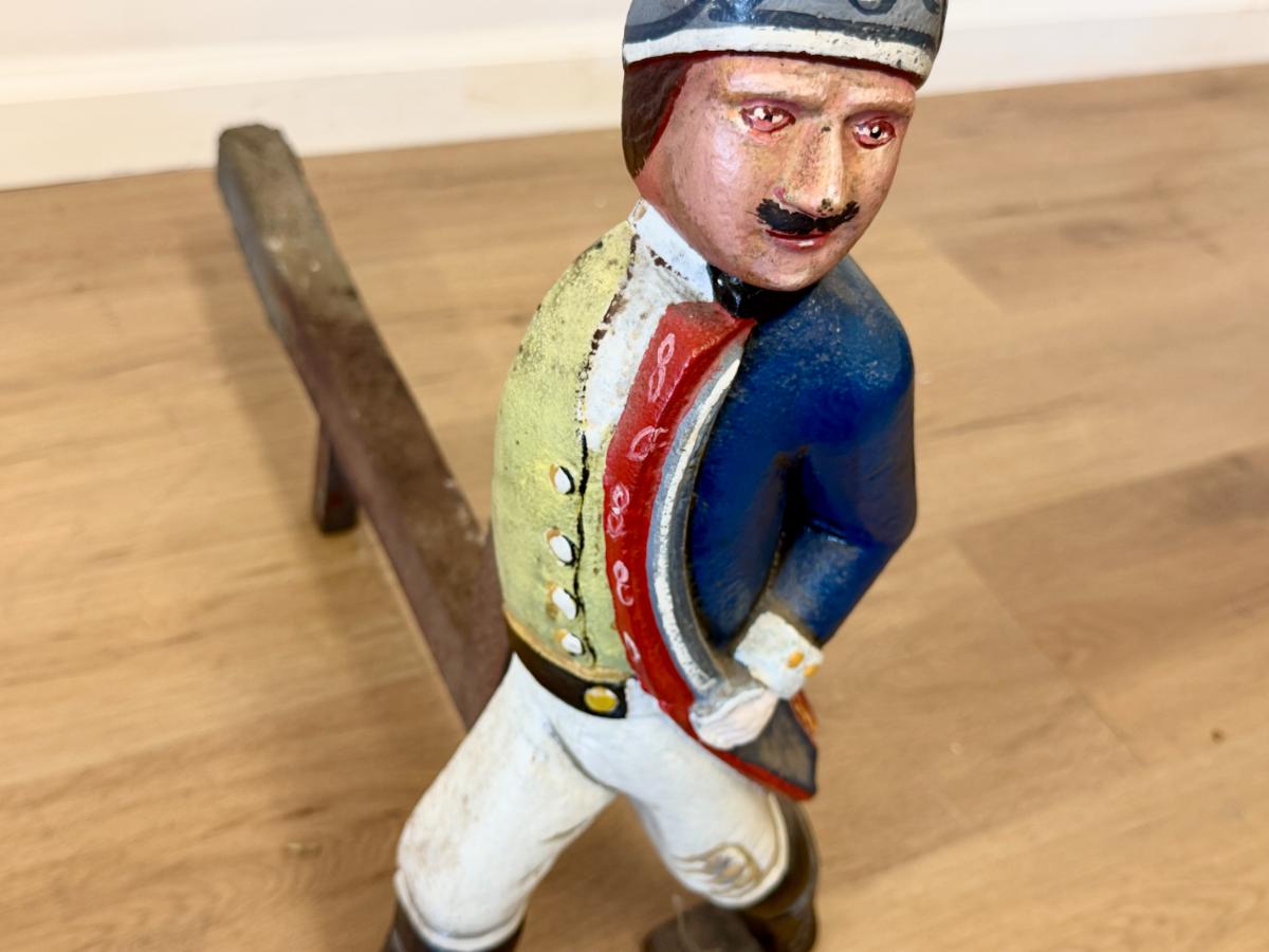 Cast Iron Hessian Soldiers Andirons