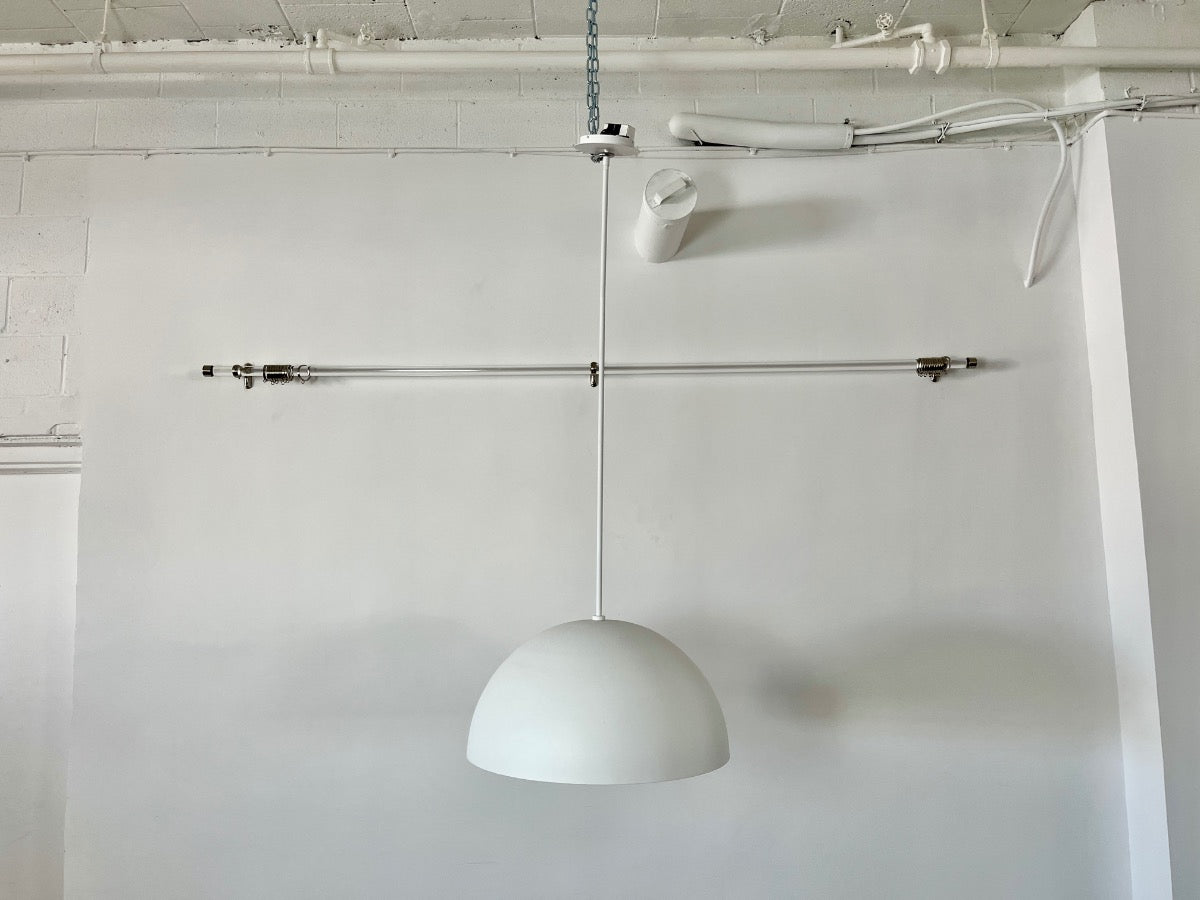 Yolo Pendant Lights in White with Silver Leaf, Pair