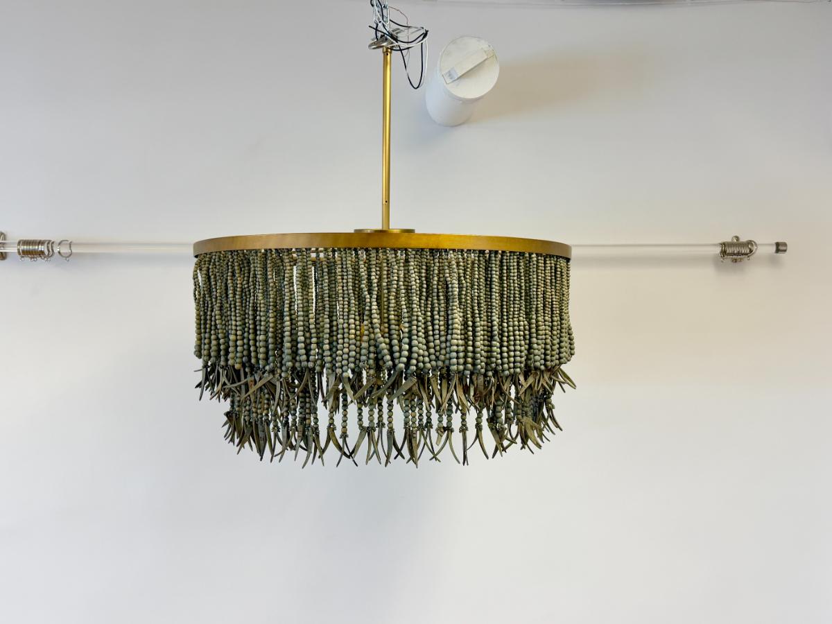 Arteriors Baja 3 Light 30″ Wide Beaded Drum Chandelier