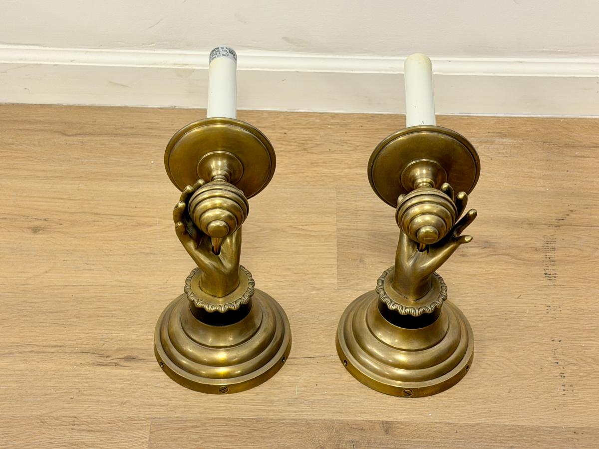 Brass Hand Wall Sconces