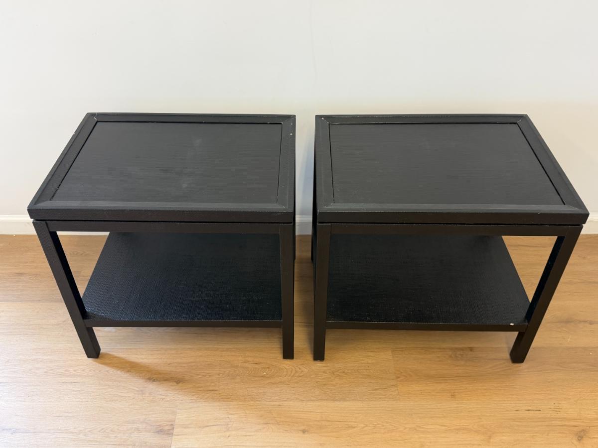 Oomph Grasscloth Side Tables, Pair