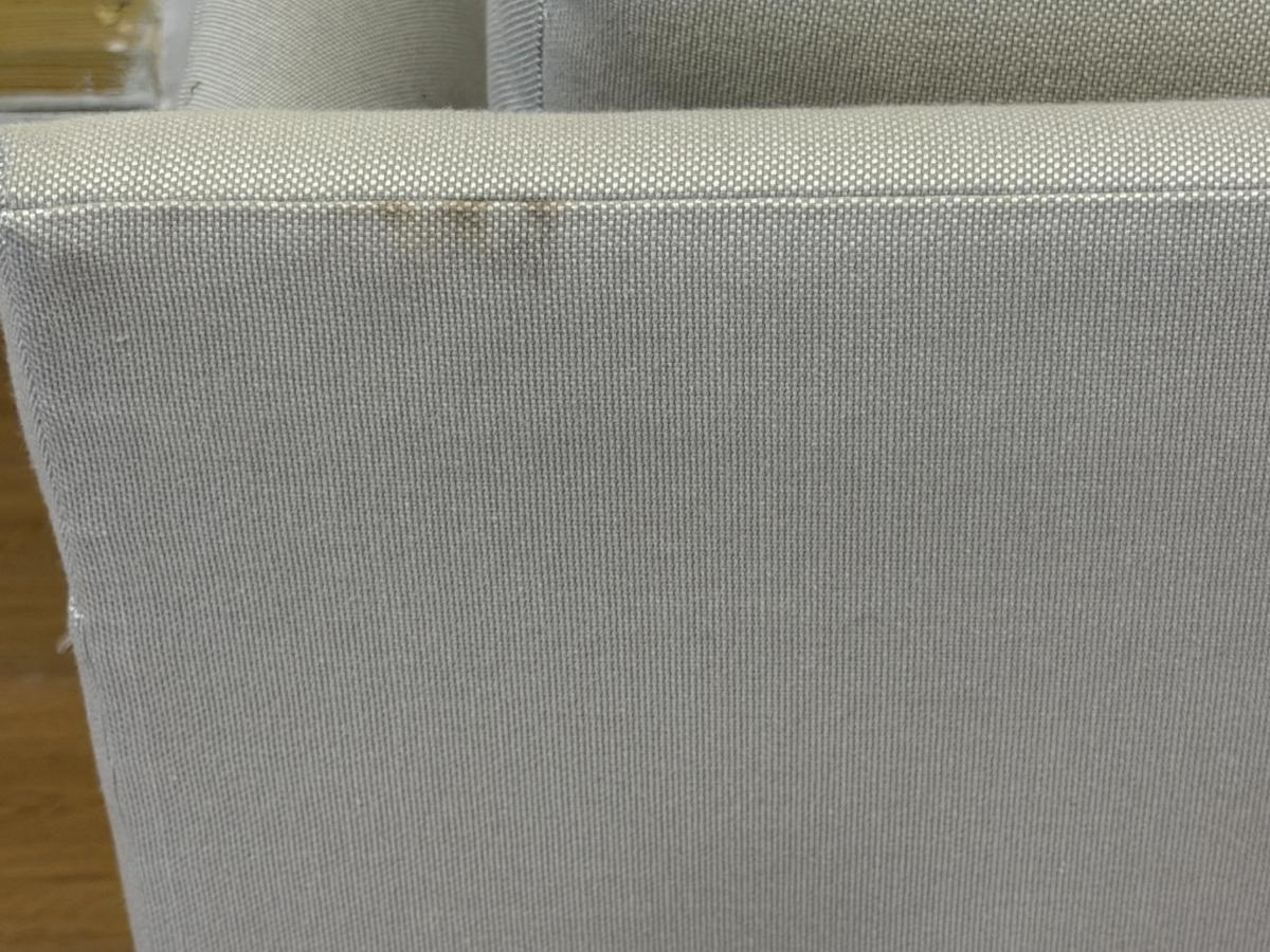 Custom Grey Skirted Sofas, Pair