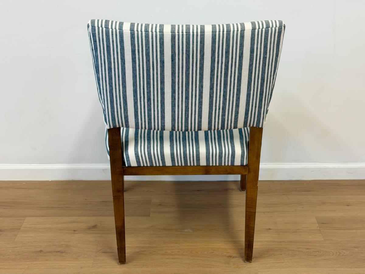 Blue and White Striped Dining Chairs, Set of 6