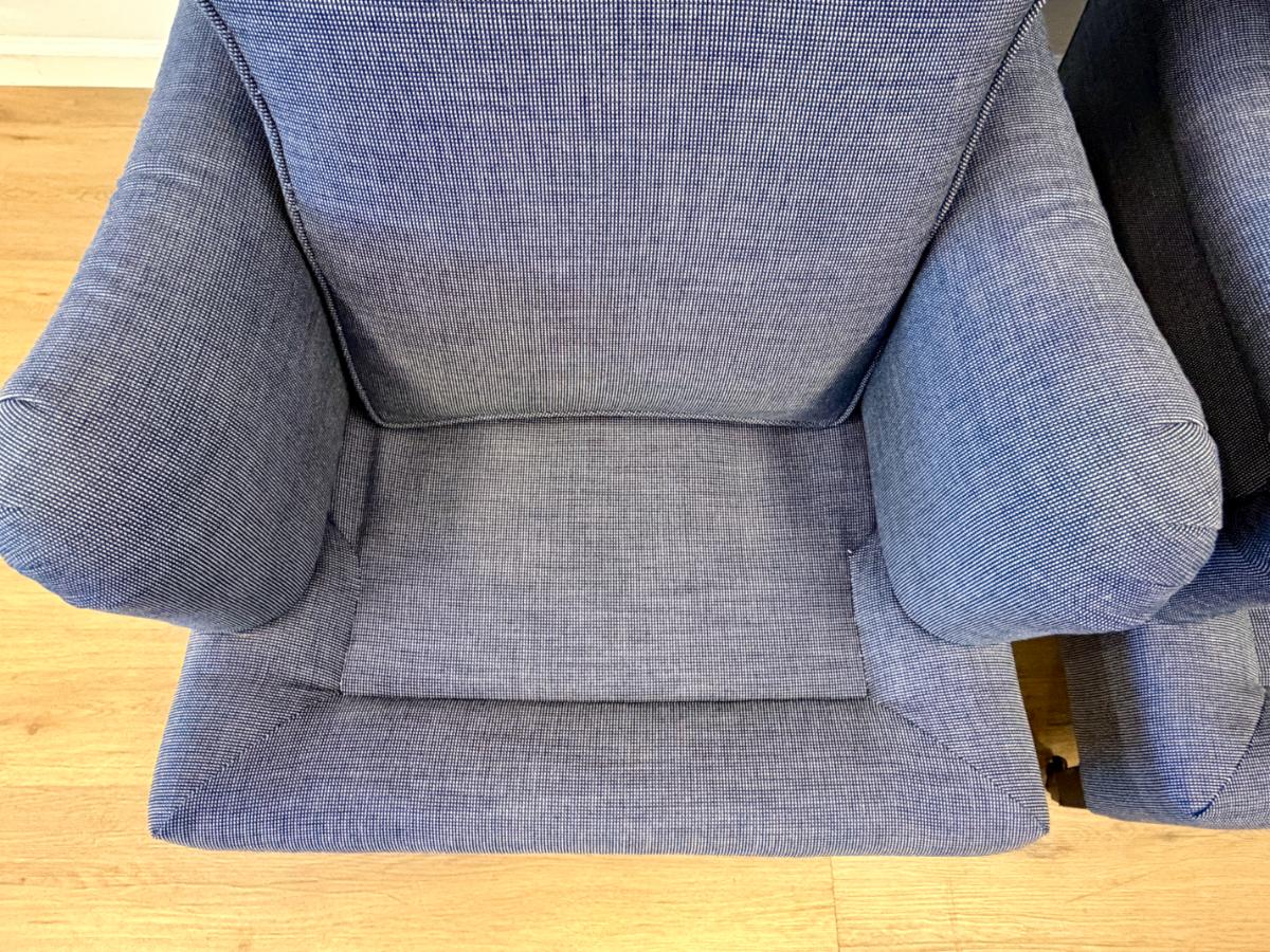 Custom English Roll Arm Club Chairs on Casters, Pair