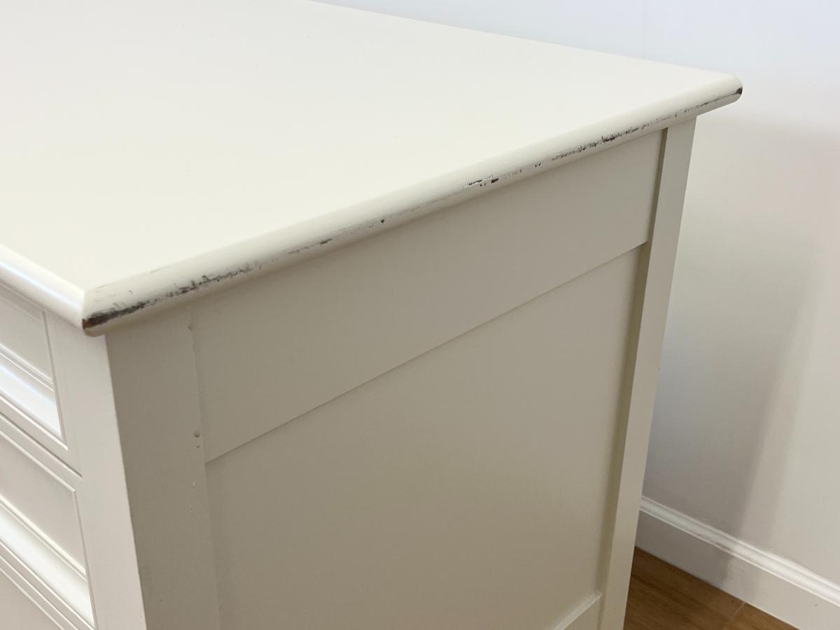 Bespoke White Desk with Brass Knobs