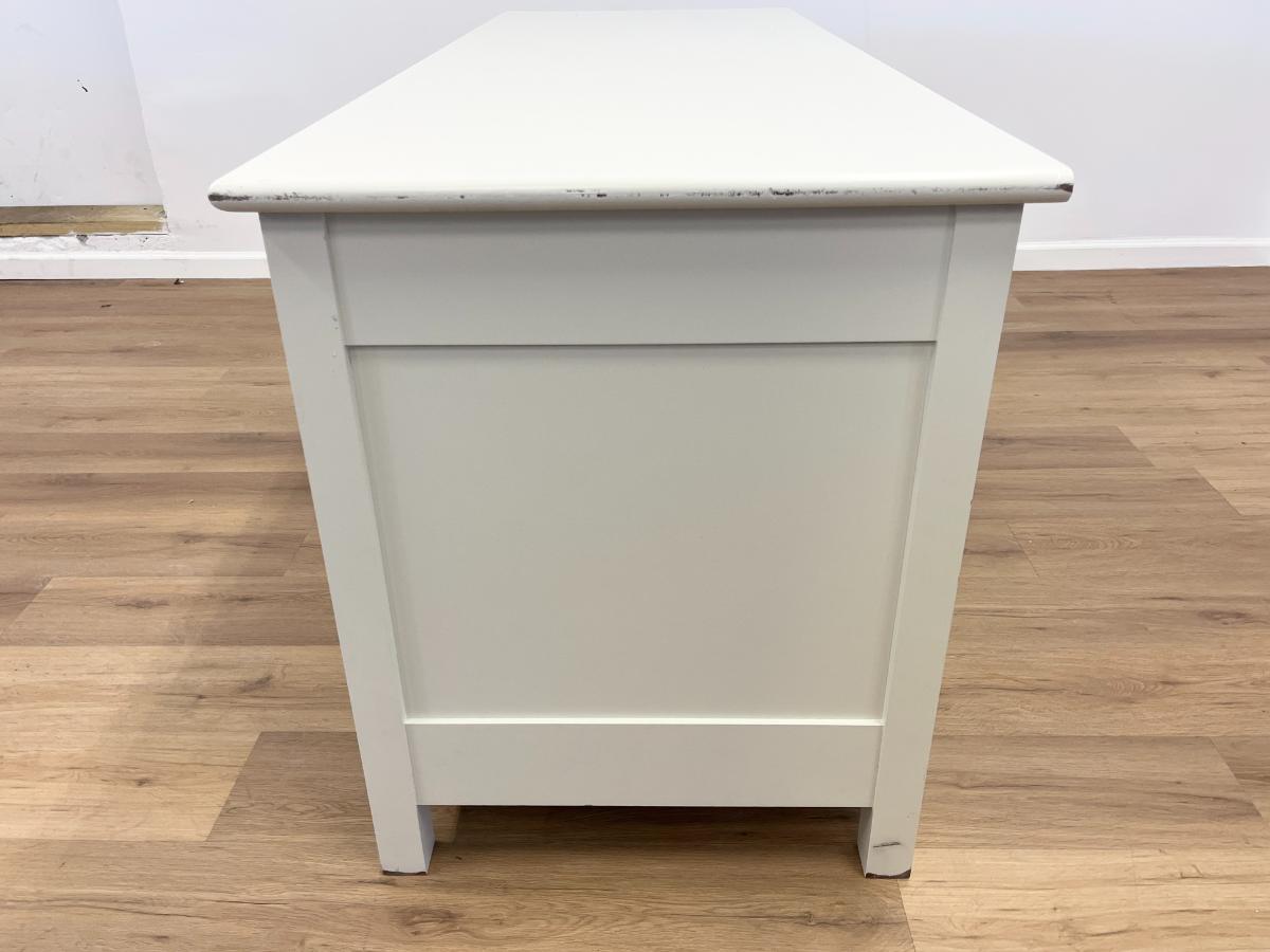 Bespoke White Desk with Brass Knobs