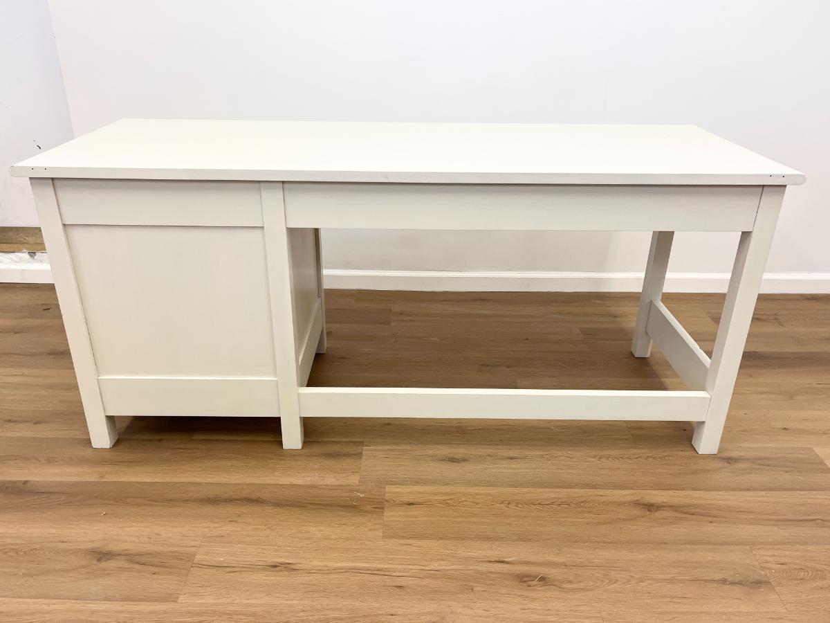 Bespoke White Desk with Brass Knobs
