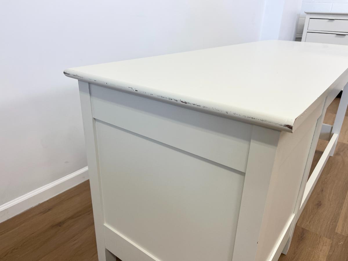 Bespoke White Desk with Brass Knobs