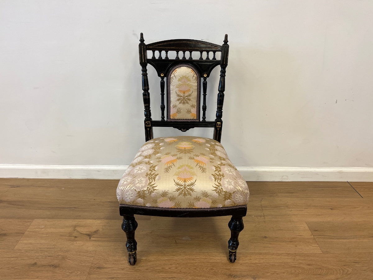 Custom Upholstered Petite Victorian Chair in Dedar Fabric