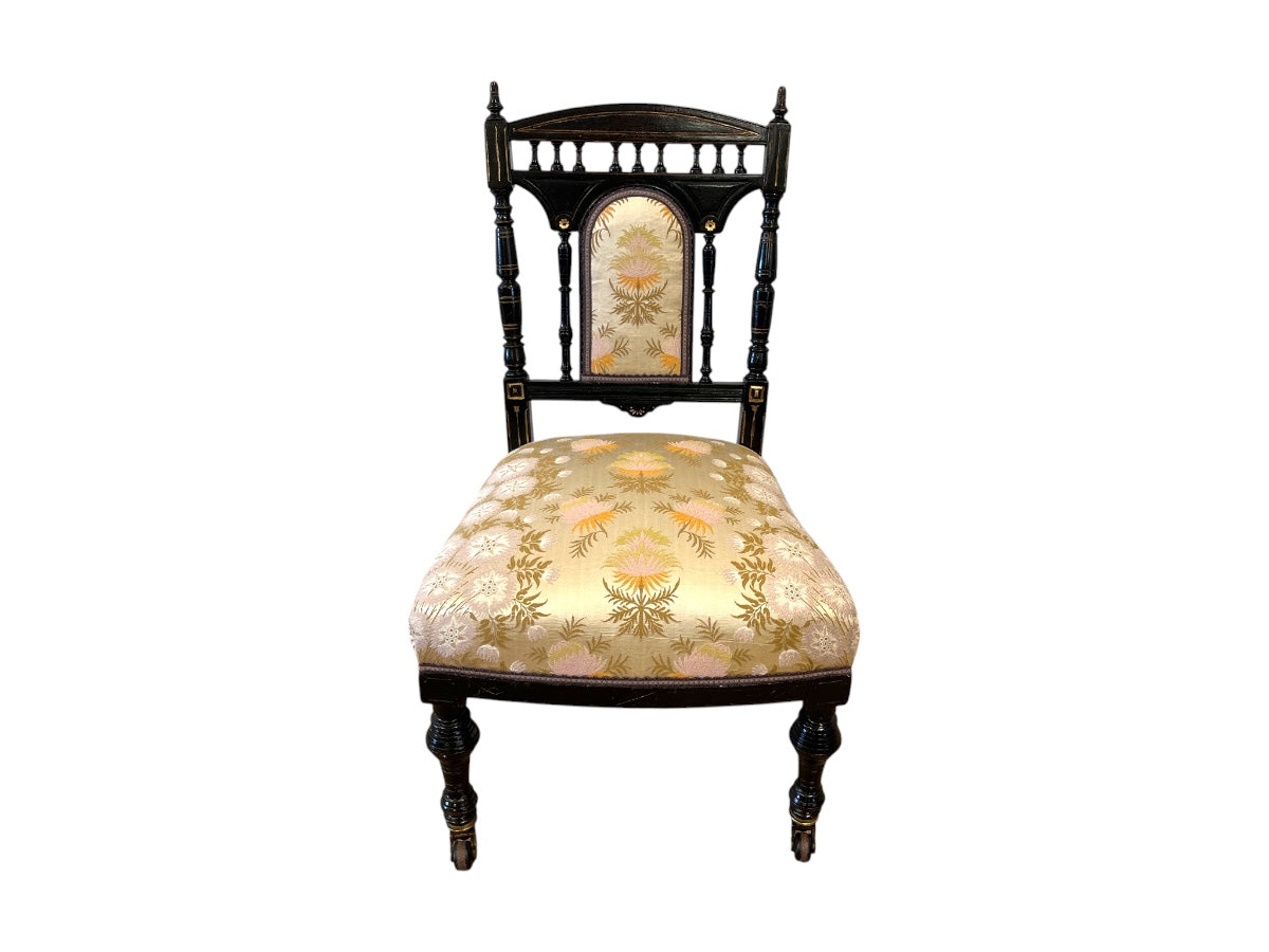 Custom Upholstered Petite Victorian Chair in Dedar Fabric