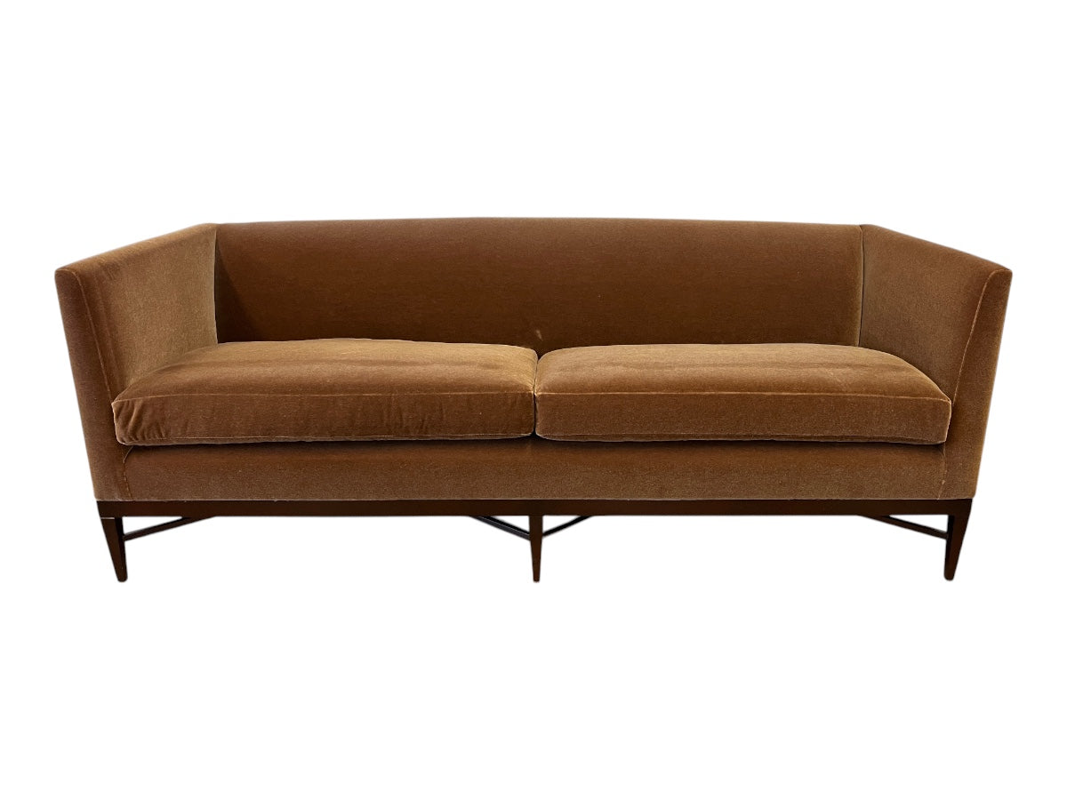 Custom Upholstered Bolier Sofa in Cocoa Mohair