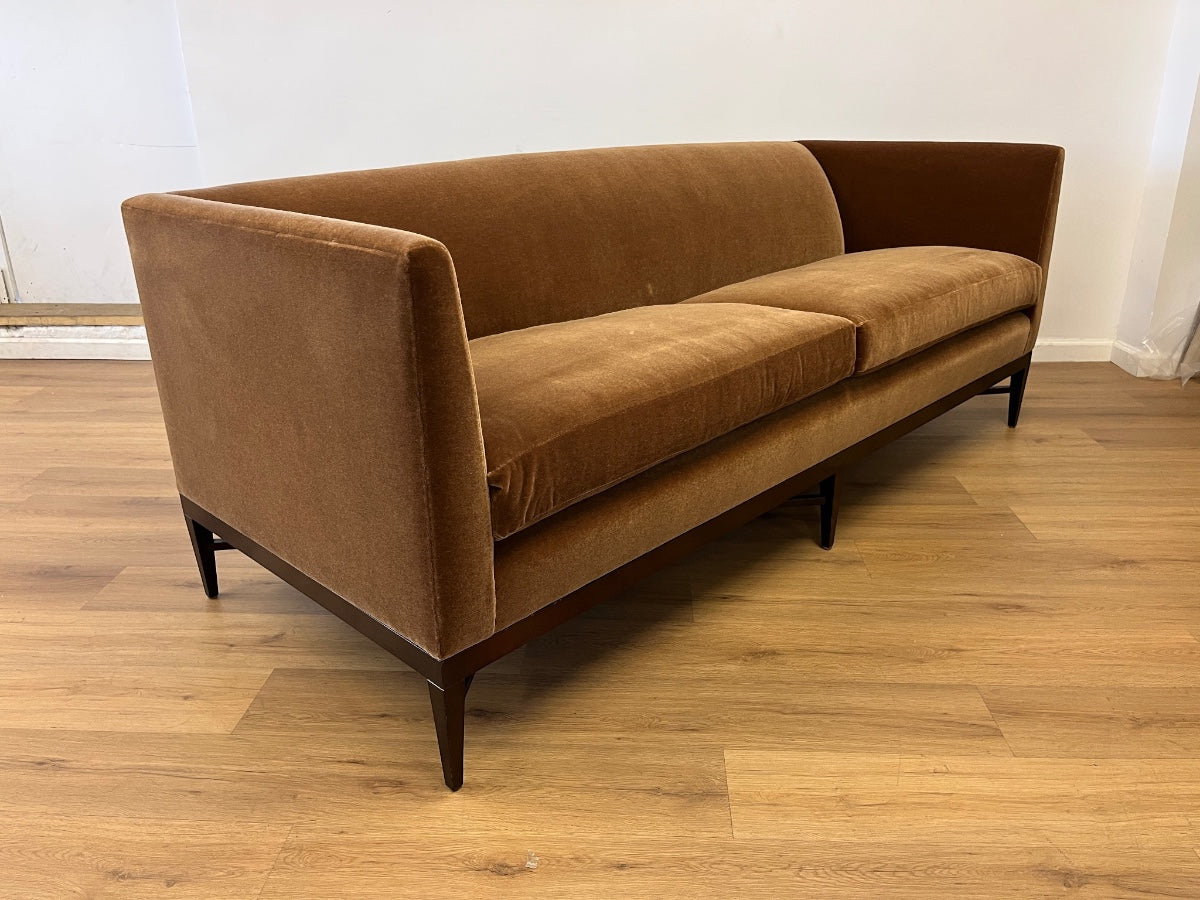 Custom Upholstered Bolier Sofa in Cocoa Mohair