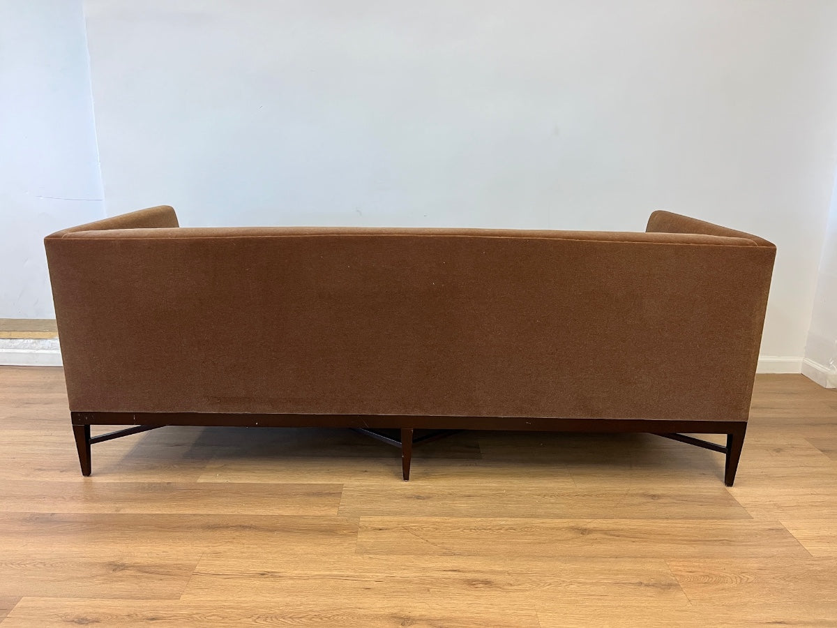 Custom Upholstered Bolier Sofa in Cocoa Mohair