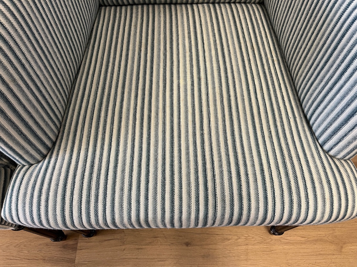 Highland House Host Chairs in Lorenzo Castillo Striped Wool, Pair
