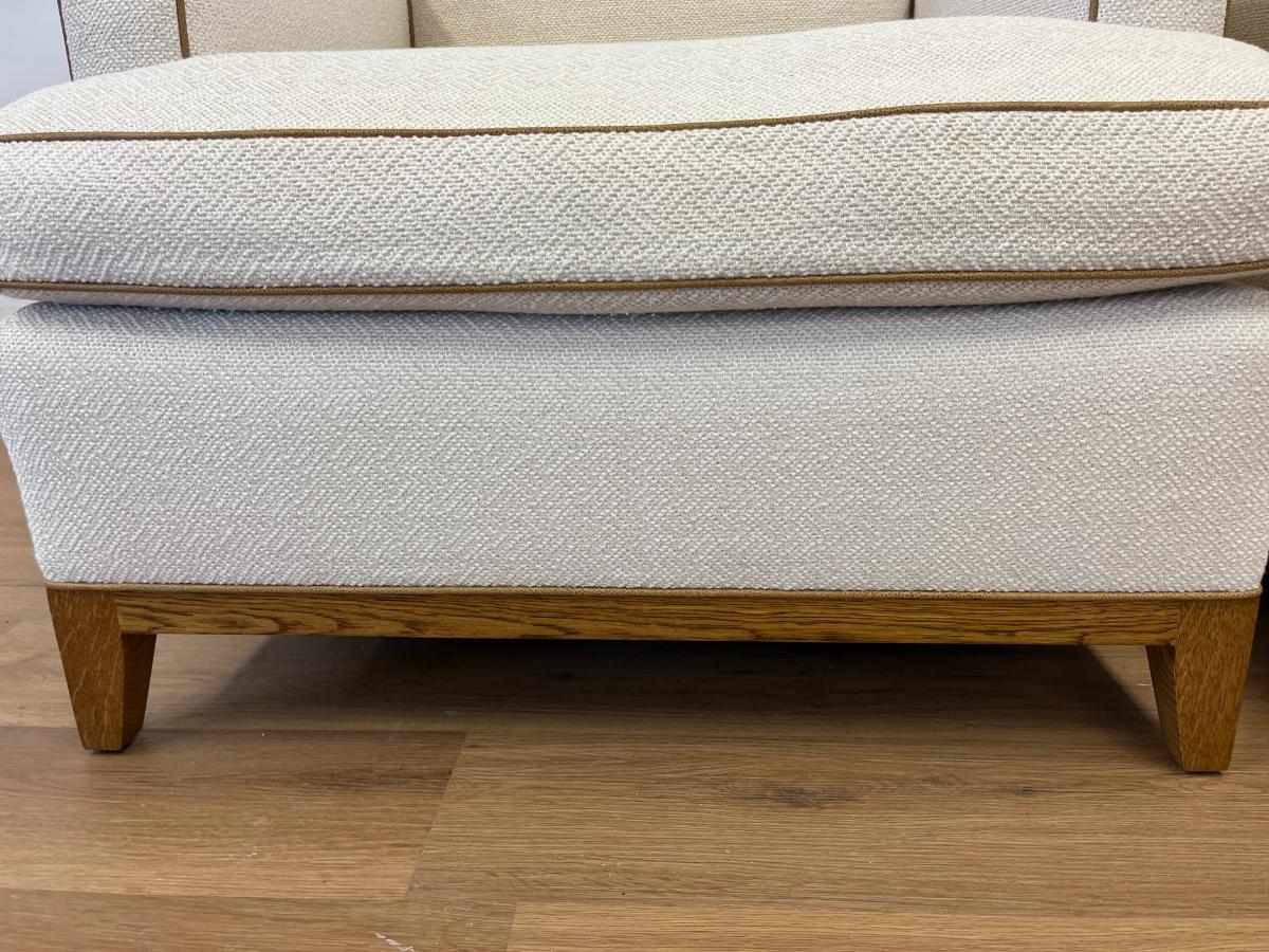 Anthony Lawrence Belfair Custom Club Chairs with Leather Trim, Pair