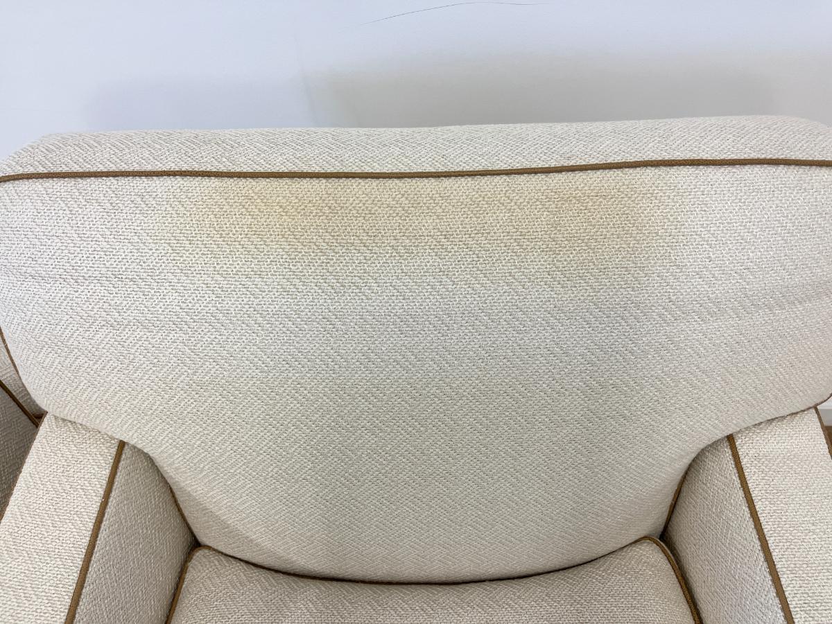 Anthony Lawrence Belfair Custom Club Chairs with Leather Trim, Pair