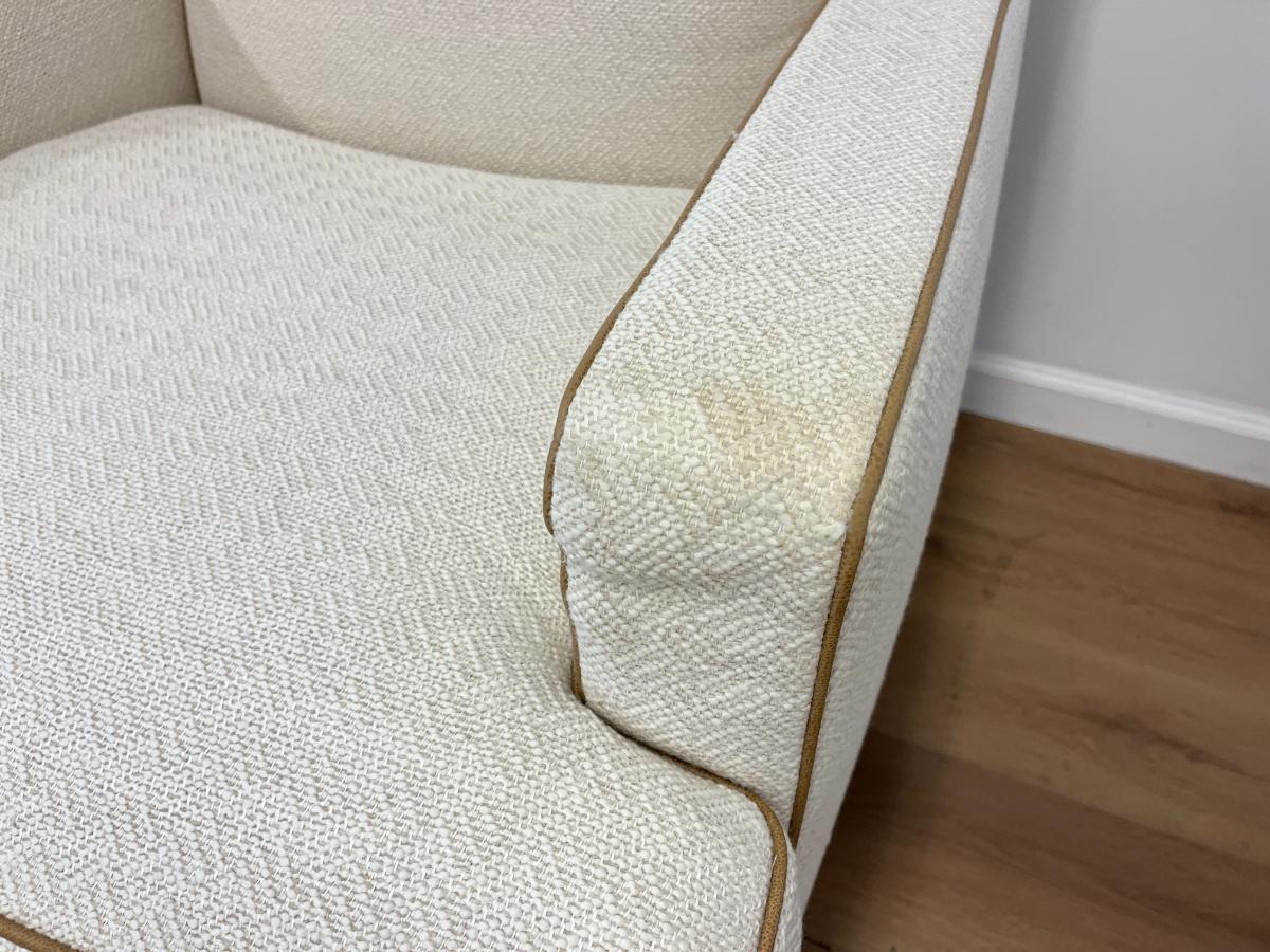 Anthony Lawrence Belfair Custom Club Chairs with Leather Trim, Pair