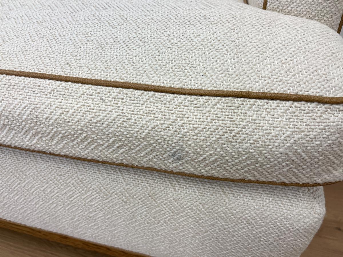 Anthony Lawrence Belfair Custom Club Chairs with Leather Trim, Pair