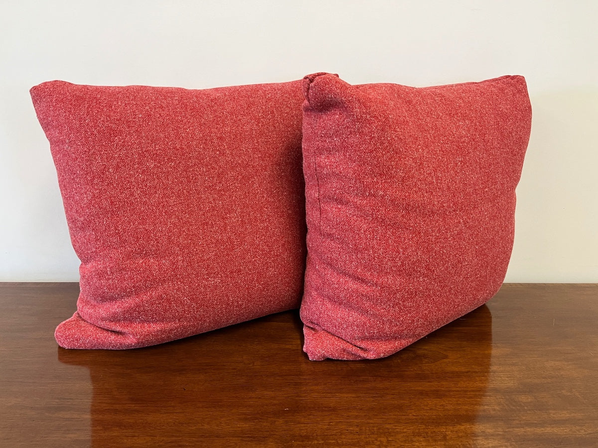 Pierre Frey Red Wool Pillows, Pair