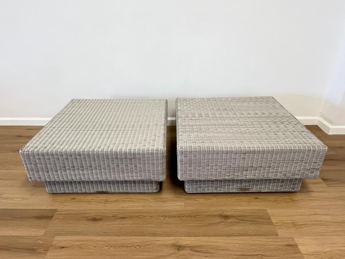 Kingsley Bate Westport Woven Cocktail Tables, Pair