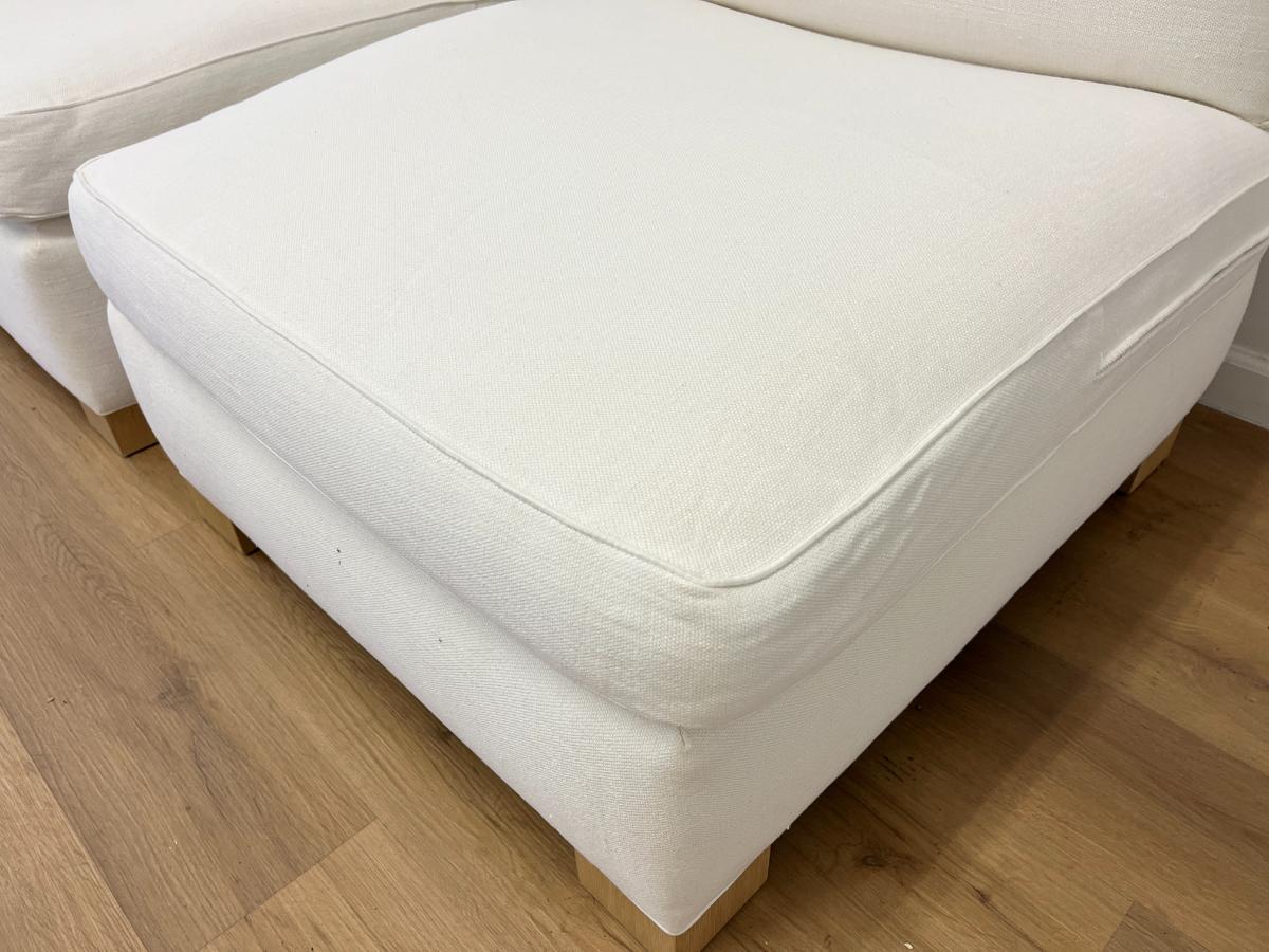 White Slipper Chairs, Pair