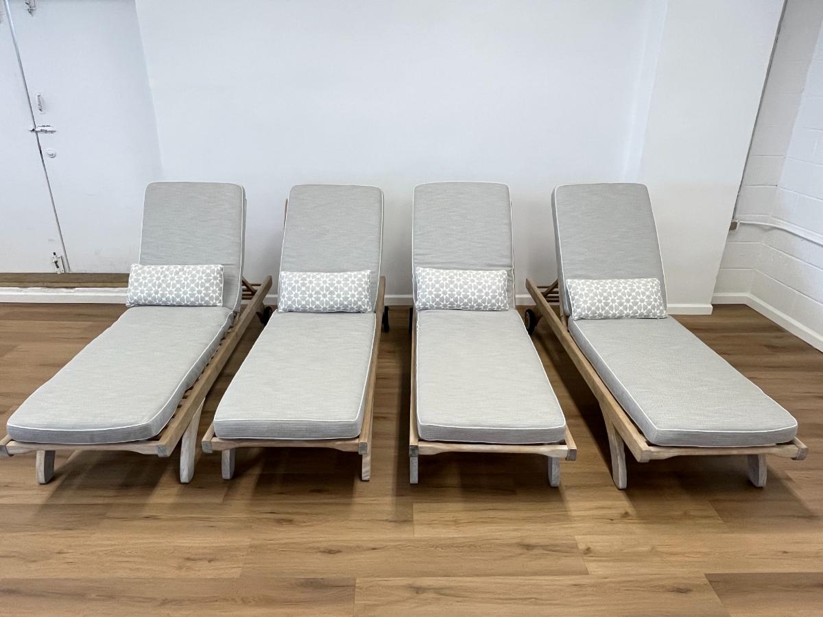 Barlow Tyrie Classic Chaise Lounges with Drink Trays, Pair (1 of 2)