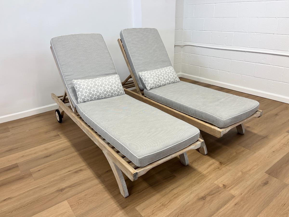 Barlow Tyrie Classic Chaise Lounges with Drink Trays, Pair (1 of 2)