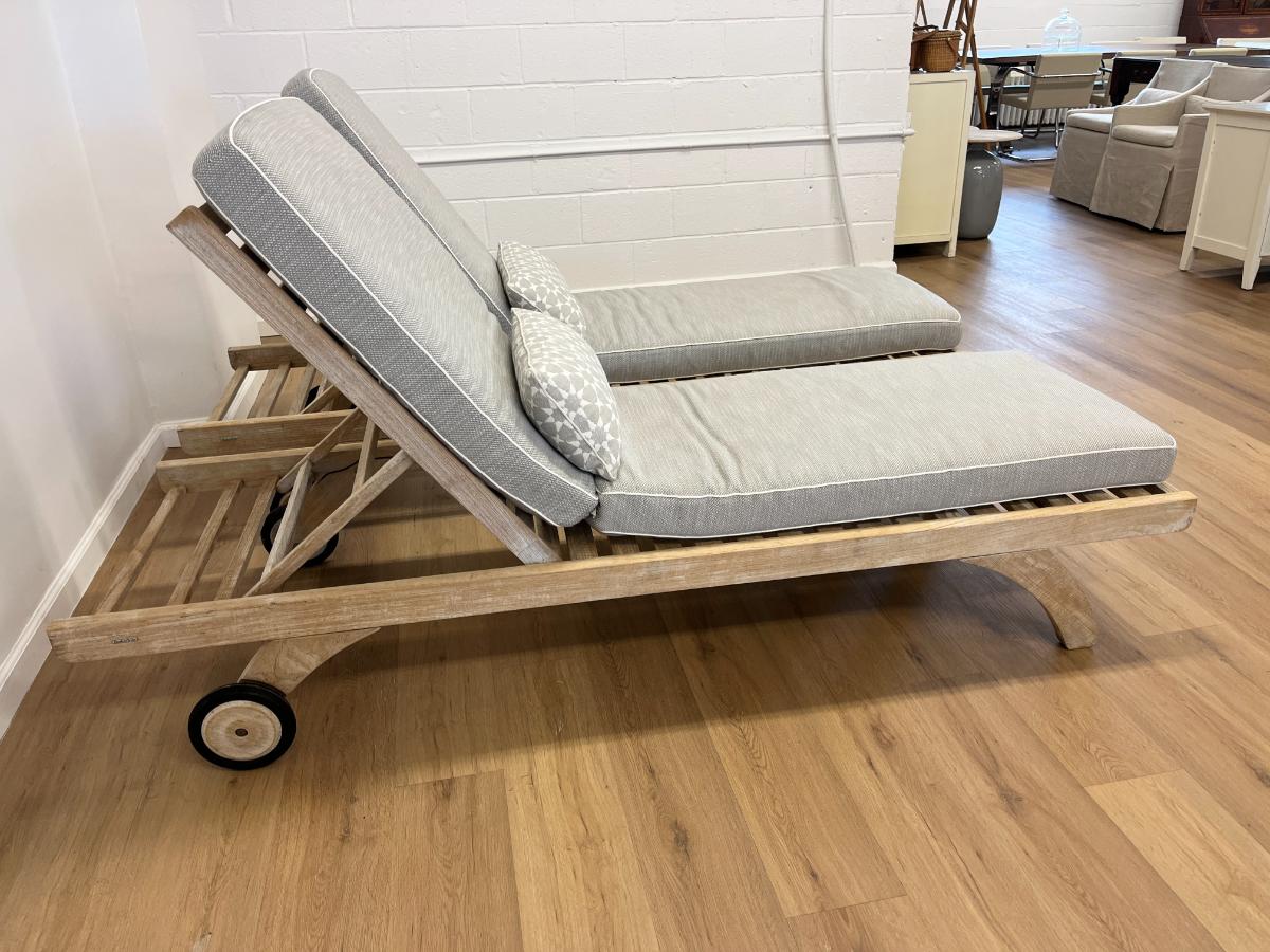 Barlow Tyrie Classic Chaise Lounges with Drink Trays, Pair (1 of 2)