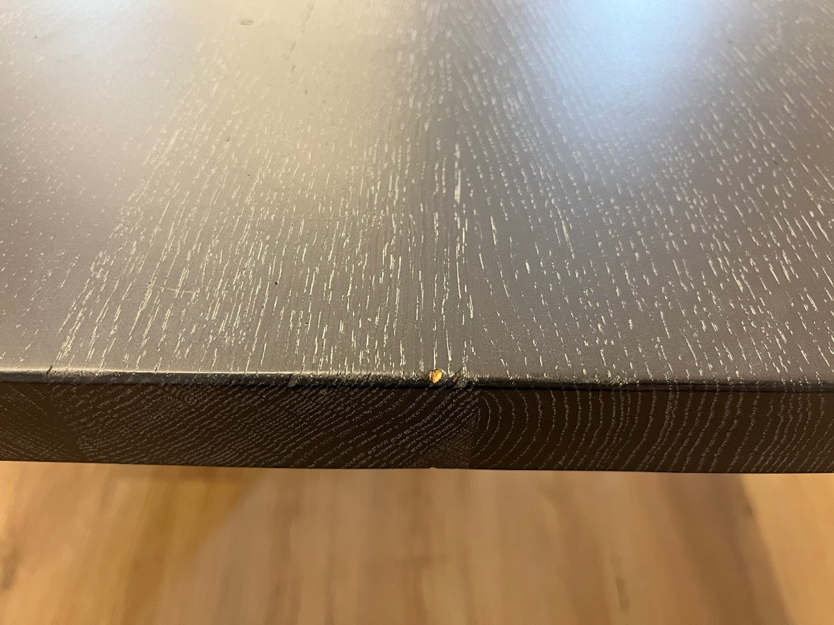 Square Roots Live Edge Stained Black Dining Table