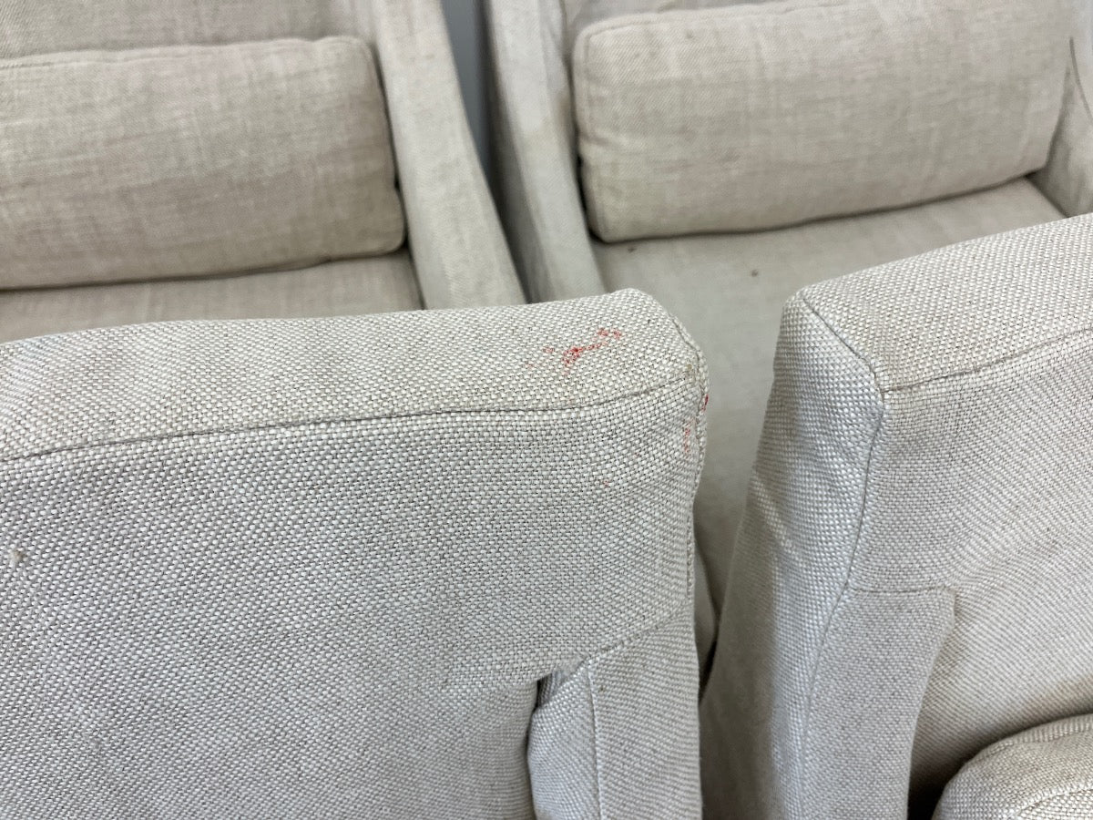 Restoration Hardware Low Belgian Slipcovered Arm Chairs, Set of 8