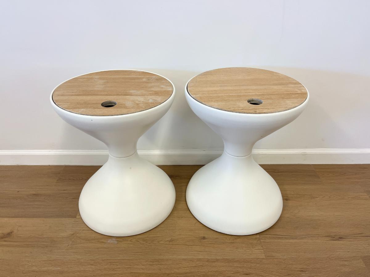 Gloster Bells Side Tables with Ice Buckets, Pair